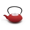 Bredemeijer Yantai żeliwny zaparzacz do herbaty z porcelanową przykrywką kolor czerwony