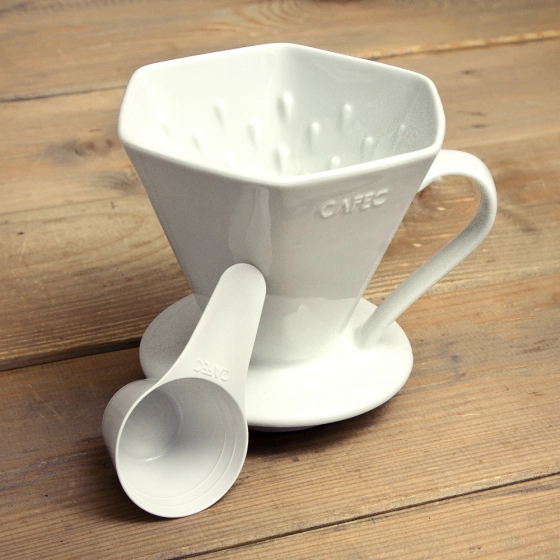 CAFEC Dripper ceramiczny Arita Deep Dripper Pro kolor biały materiał ceramika
