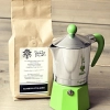 Zestaw kawa Classico Italiano i kawiarka Bialetti Happy pojemność 3 espresso zestaw zielona