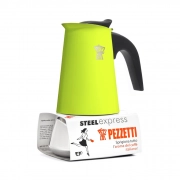 Pezzetti Steelexpress kawiarka stalowa na indukcję pojemność 4 tz / 200 ml kolor zielona