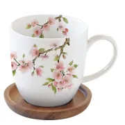 Sakura kubek z drewnianym spodkiem pojemność 350 ml
