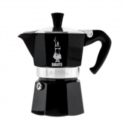 Bialetti Moka Express Color kawiarka aluminiowa na gaz pojemność 3 tz / 130 ml kolor czarna
