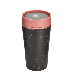 Kubek Circular Cup 340ml czarno - różowy