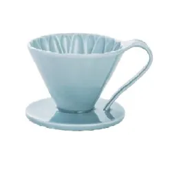 CAFEC Dripper ceramiczny Arita Flower 4 filiżanki niebieski