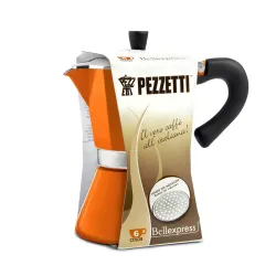 Pezzetti Bellexpress kawiarka 6 espresso pomarańczowa