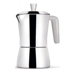 Giannini TUA kawiarka stalowa na indukcję pojemność 3 tz / 150 ml kolor srebrna kolor rączki biały