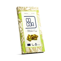 COCOA Czekolada biała z pistacjami i solą BIO 50g