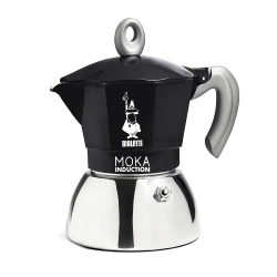 Bialetti New Moka Induction kawiarka stalowa na indukcję pojemność 2 tz / 100 ml kolor czarna