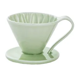 CAFEC Dripper ceramiczny Arita Flower pojemność 1 filiżanka kolor zielony