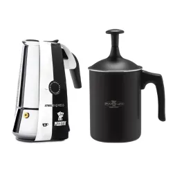 Zestaw kawiarka Pezzetti Steelexpress 4tz i spieniacz Piardi 3tz 4 espresso