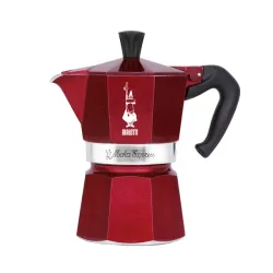 Bialetti Moka Express Deco Glamour kawiarka aluminiowa na gaz pojemność 3 tz / 150 ml kolor czerwona