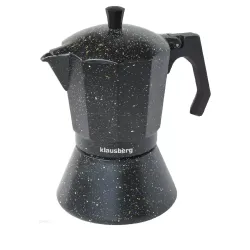 Klausberg Kawiarka aluminiowa na indukcję 6 tz / 300 ml czarny marmurek