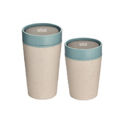 Zestaw dwóch kubków Circular Cup różnych rozmiarów kolor kremowo-błękitne