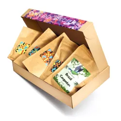 Zestaw startowy pięciu kaw do przelewu: 100% arabika waga 5 x 100 g