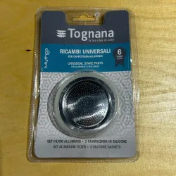 OUTLET Uszczelki i sitko do kawiarek aluminiowych Tognana 6 tz