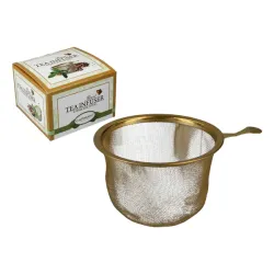 Zaparzacz do herbaty sitko złoty średnica 8cm
