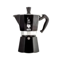 Bialetti Moka Express Color kawiarka aluminiowa na gaz pojemność 6 tz / 270 ml kolor czarna