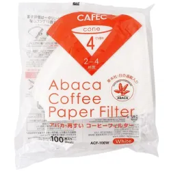 CAFEC Filtry papierowe stożkowe ABACA 4 filiżanki 100 szt.