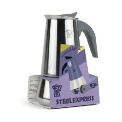 Pezzetti Steelexpress kawiarka stalowa na indukcję 2 tz / 100 ml srebrna