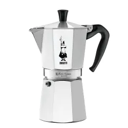 Bialetti Moka Express 9 tz – duża kawiarka aluminiowa, widok z przodu