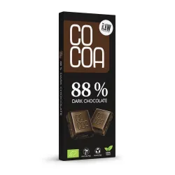 COCOA Czekolada gorzka 88% BIO 40 g – tabliczka w opakowaniu, przód