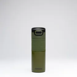 Kambukka Etna Khaki Warrior 500 ml – oliwkowy kubek z teksturowanym uchwytem, przód