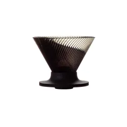 Hario dripper NEO 02 czarny – półprzezroczysty dripper z karbowanym stożkiem