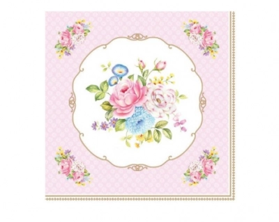 PPD serwetki Różowe Kwiaty trójwarstwowe 33 x 33 cm