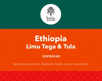 Ethiopia Limu Tega Tula Grade 1 Washed waga 250g mielenie kawiarka (moka)