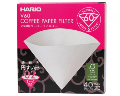 Hario filtry papierowe 40 szt. do drippera V60 rozmiar 02