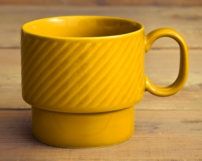 Sagaform Coffee ceramiczna filiżanka do herbaty pojemność 400 ml kolor żółta