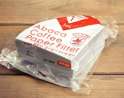 CAFEC Filtry papierowe stożkowe ABACA pojemność 1 filiżanka kolor biały sztuk 100