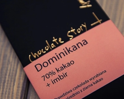 Czekolada deserowa 70% kakao z Dominikany + Imbir 55g