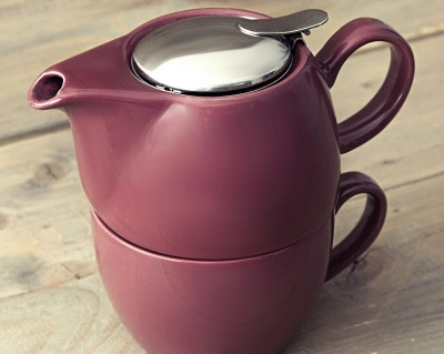 Tea for One dzbanek z filiżanką 450ml kolor bordo