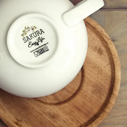 Sakura filiżanka z drewnianym spodkiem pojemność 250 ml - zdjęcie 3