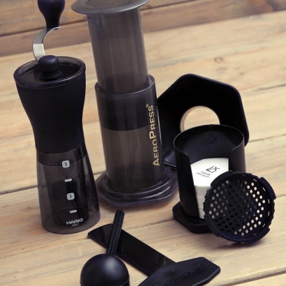 Zestaw Aeropress i młynek Hario Slim Plus - miniatura 2