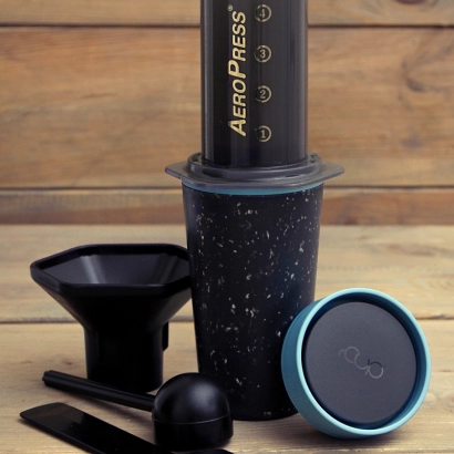 Zestaw Aeropress i kubek Circular rCUP czarno-błękitny pojemność 227 ml - miniatura 2