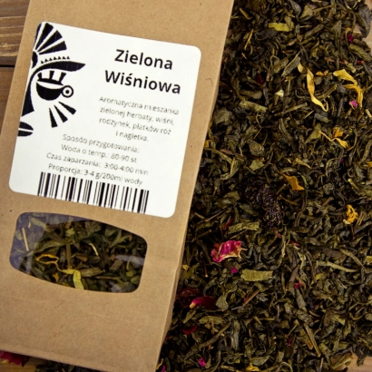 Herbatka Zielona Wiśniowa waga 100g - miniatura 2
