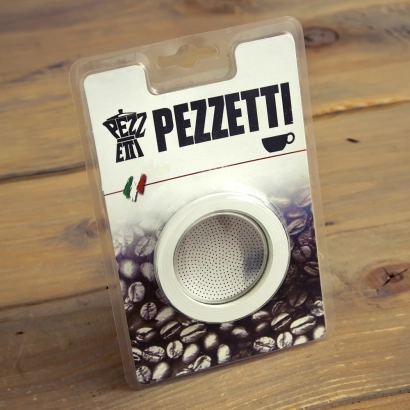 Uszczelki + sitko do kawiarek alu. Pezzetti pojemność 9 espresso - miniatura 2