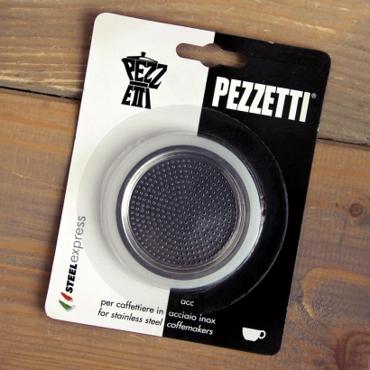 Uszczelki + sitko pasujące do kawiarek stal. Pezzetti, Tognana pojemność 10 espresso - miniatura 2