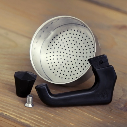 Lejek i rączka do kawiarek aluminiowych Pezzetti pojemność 6 espresso - miniatura 2