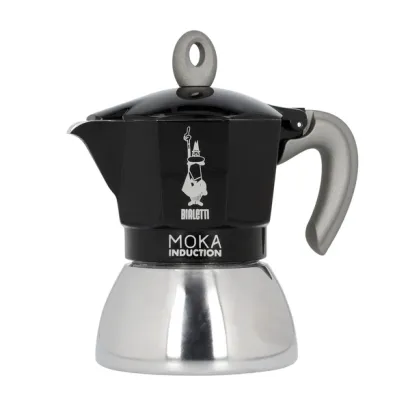 Bialetti New Moka Induction kawiarka stalowa na indukcję pojemność 4 tz / 150 ml kolor czarna - miniatura 1