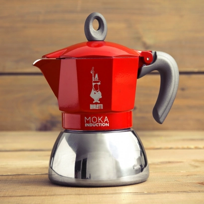 Bialetti New Moka Induction Red pojemność 2 espresso - zdjęcie 2