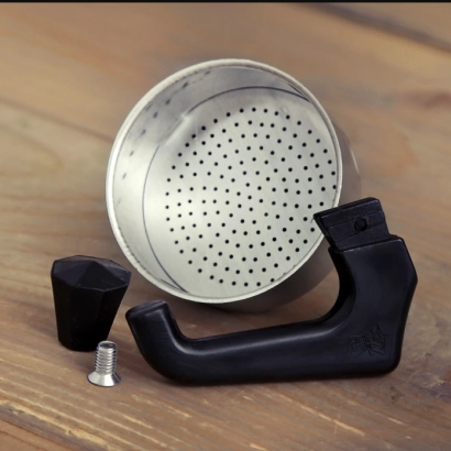 Lejek i rączka do kawiarek aluminiowych Pezzetti pojemność 2 espresso - miniatura 2