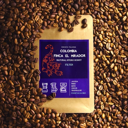 Colombia Finca El mirador Bourbon Natural Hydro Honey waga 200 zmielona do french press/Aeropress - miniatura 1