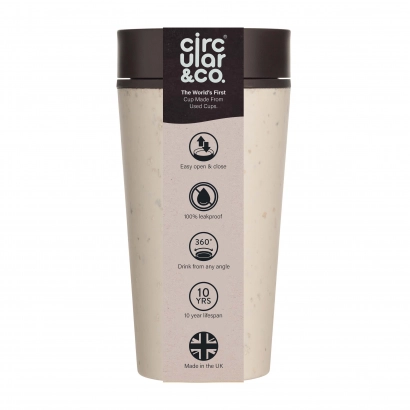 Kubek Circular Cup 340 ml kolor kremowo - czarny - zdjęcie 2