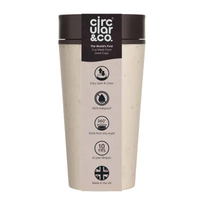 Kubek Circular Cup 340ml kremowo - czarny - zdjęcie 3