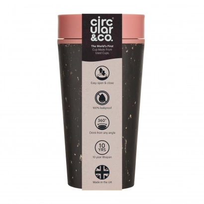 Kubek Circular Cup 340 ml kolor czarno - różowy - zdjęcie 1