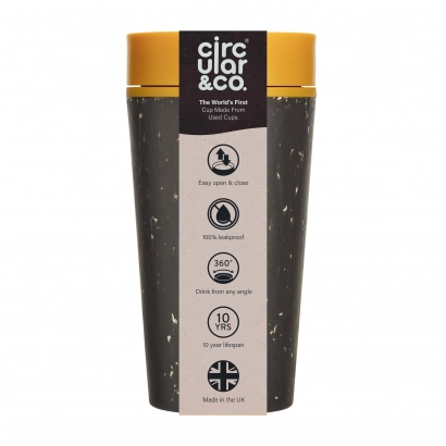 Kubek Circular Cup 340 ml kolor czarno - żółty - zdjęcie 2