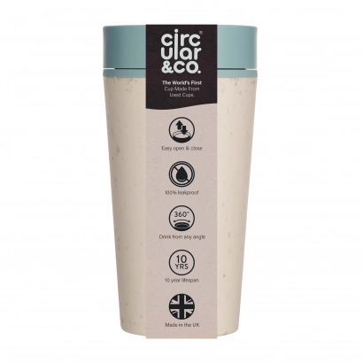 Kubek Circular Cup 340 ml kolor kremowo - błękitny - zdjęcie 1